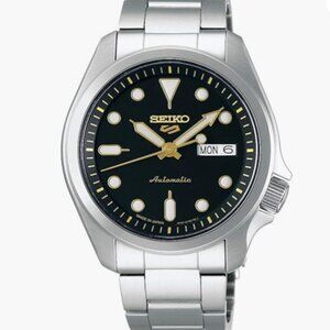 NEW Seiko 5 Sports SRPE57 Automatic Mechanical Black Dial Stainless Steel Watch
